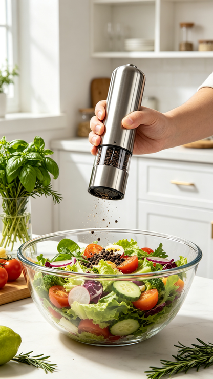 🌶️ Pepper Grinder | Stainless Steel | Kitchens | Cooks | Modern Elegance