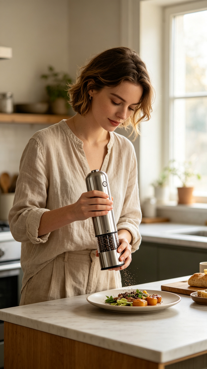 🌶️ Pepper Grinder | Stainless Steel | Kitchens | Cooks | Modern Elegance