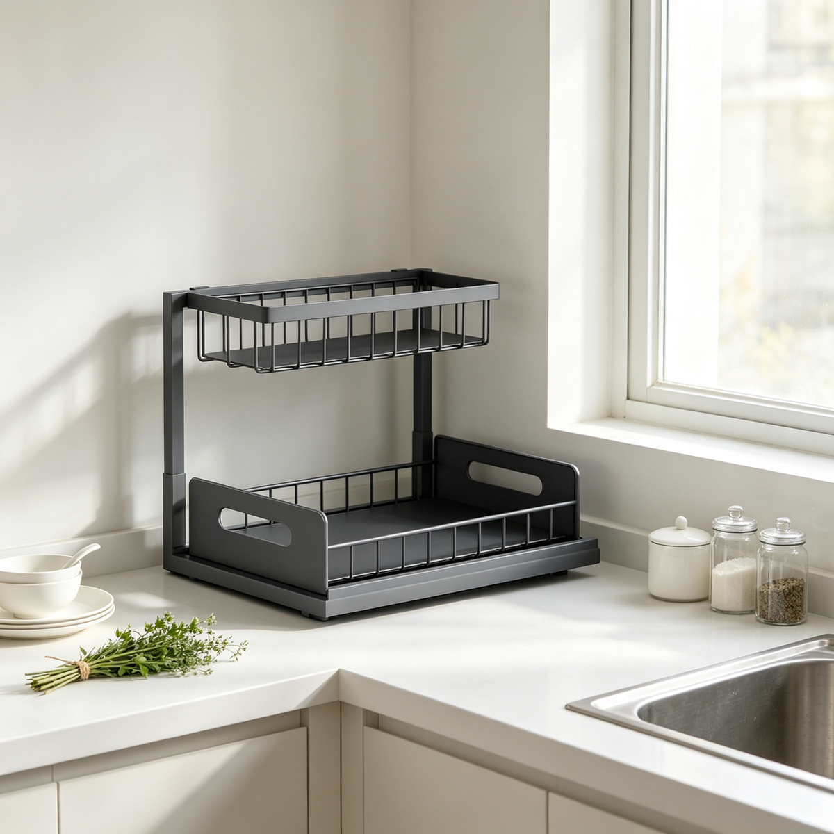 🍽️ Dish Rack | Metal | Kitchen | Homemakers | Tiered Space-Saving Storage