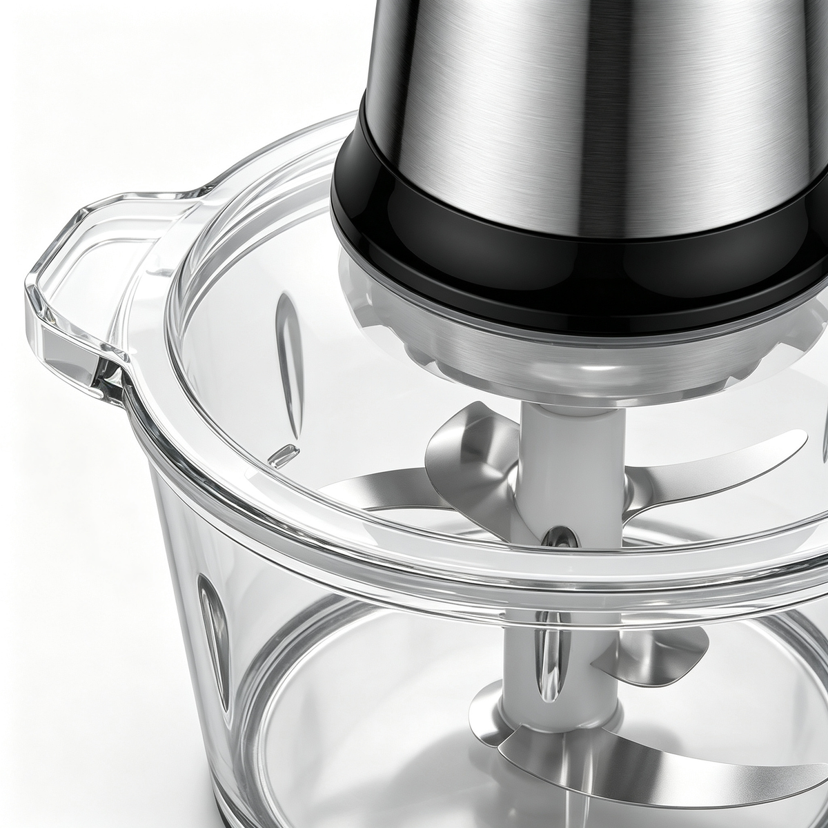 🧄 Food Chopper | Metal | Home | Cook Gift | Clear Bowl