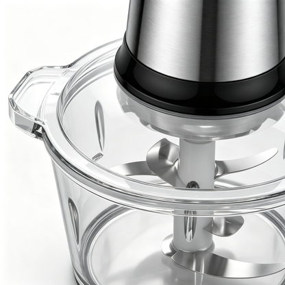 🧄 Food Chopper | Metal | Home | Cook Gift | Clear Bowl