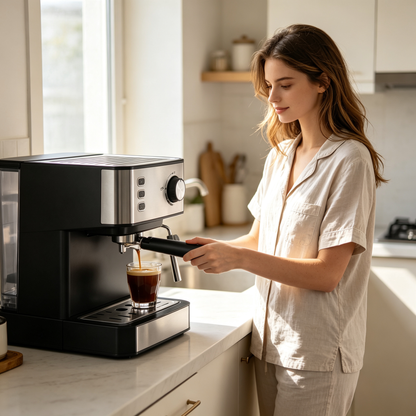 ☕ Espresso Maker | Steel | Kitchen | Coffee Lovers | Sleek Finish