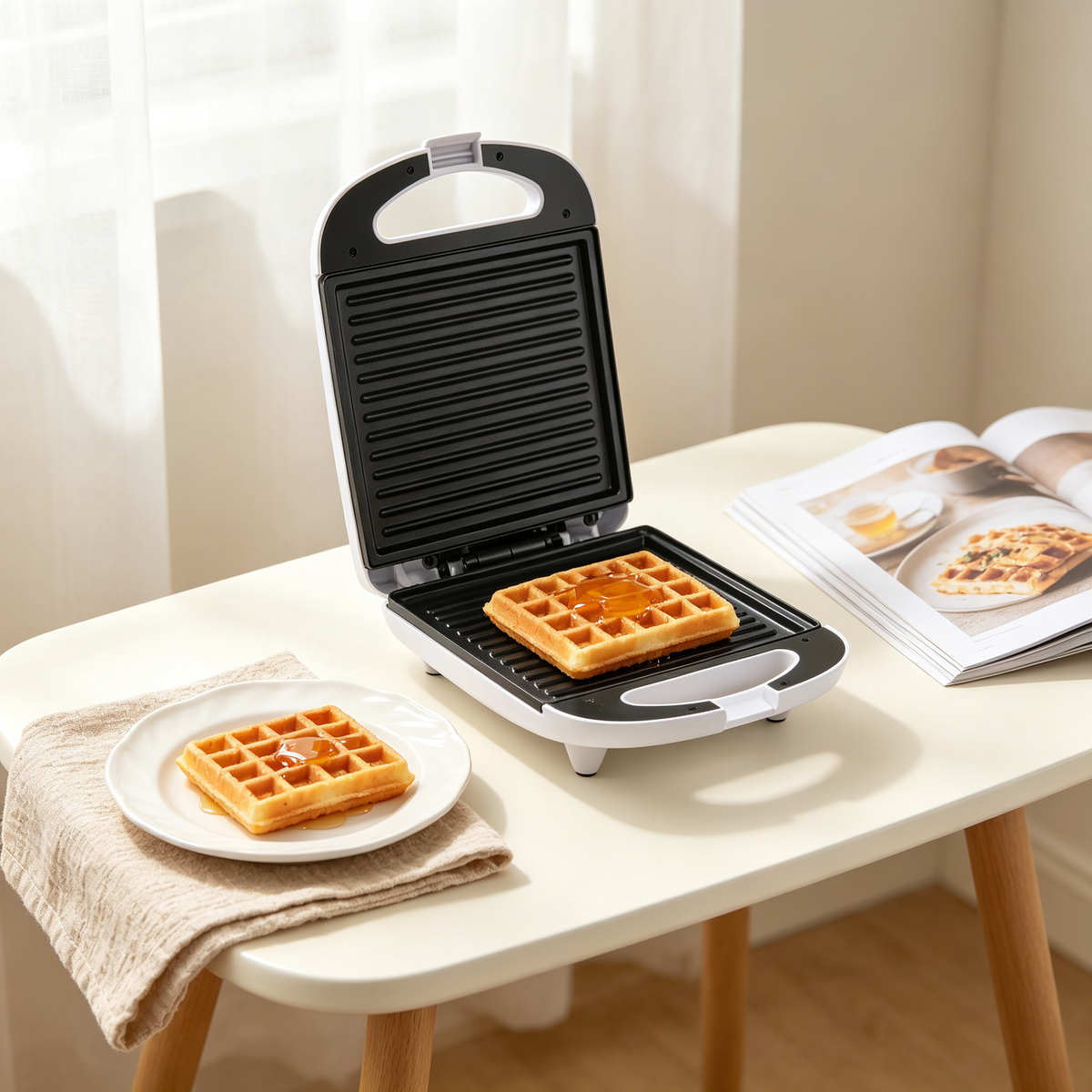 🧇 Waffle Maker | Nonstick Finish | Breakfast | Foodies | Compact Design