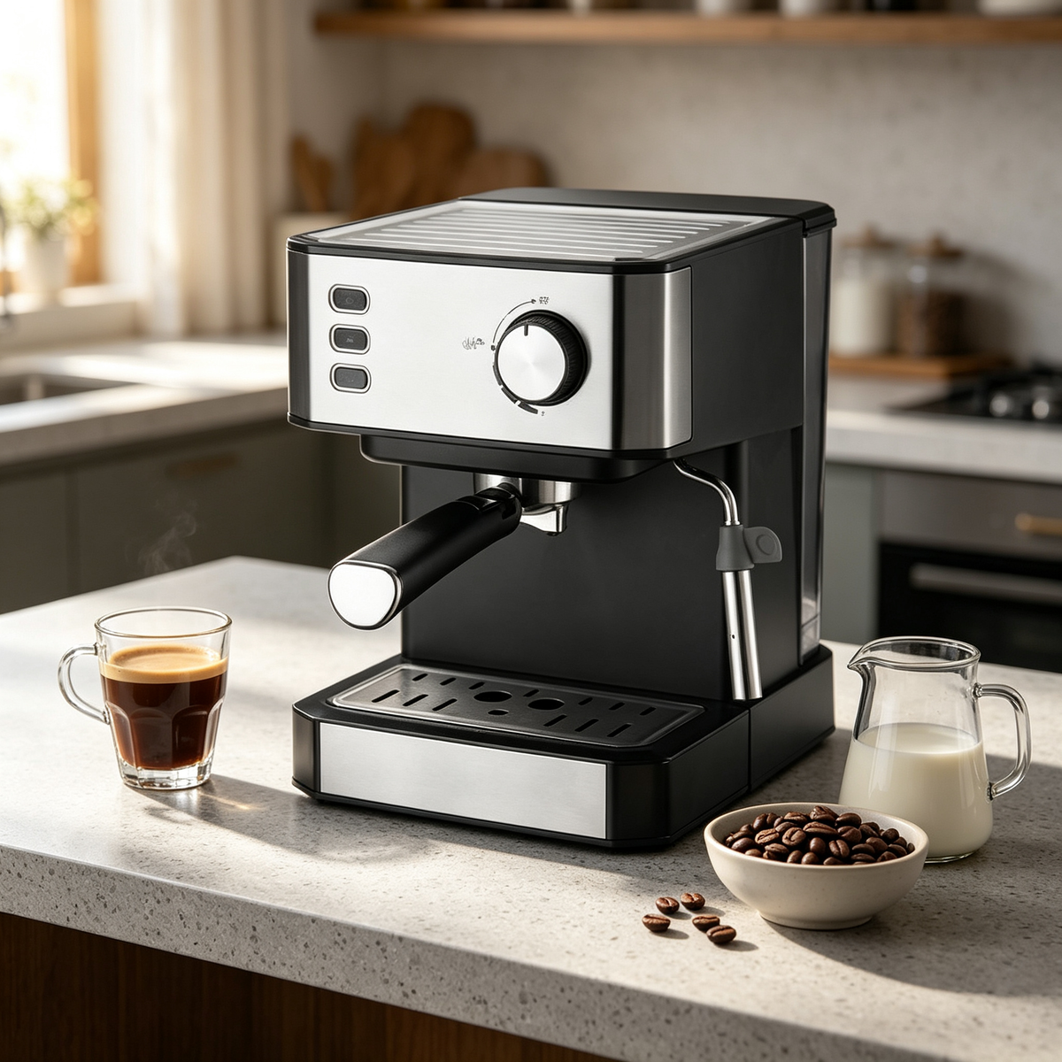 ☕ Espresso Maker | Steel | Kitchen | Coffee Lovers | Sleek Finish